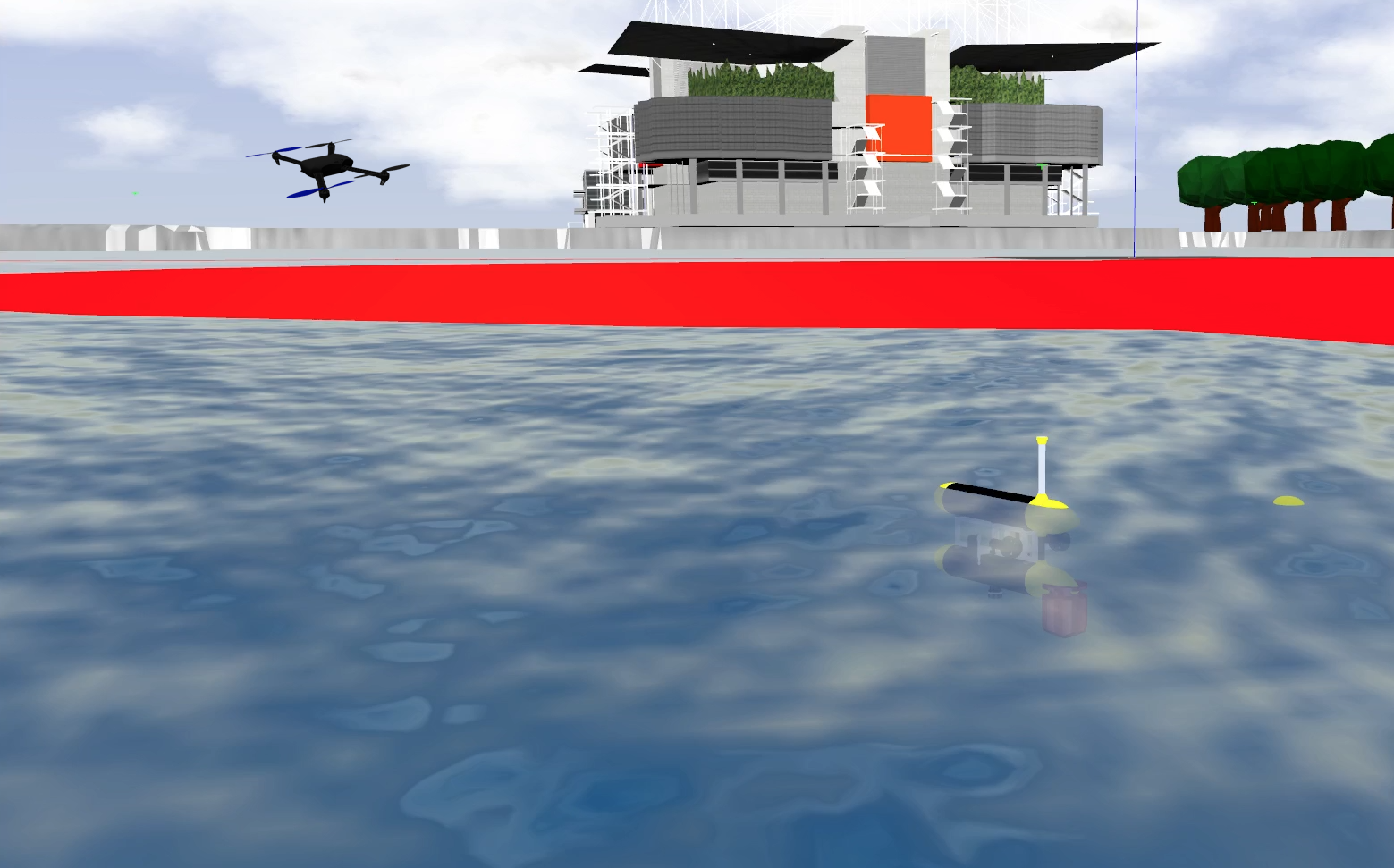 Cooperative Motion Control of Aerial and Marine Vehicles for Environmental Applications